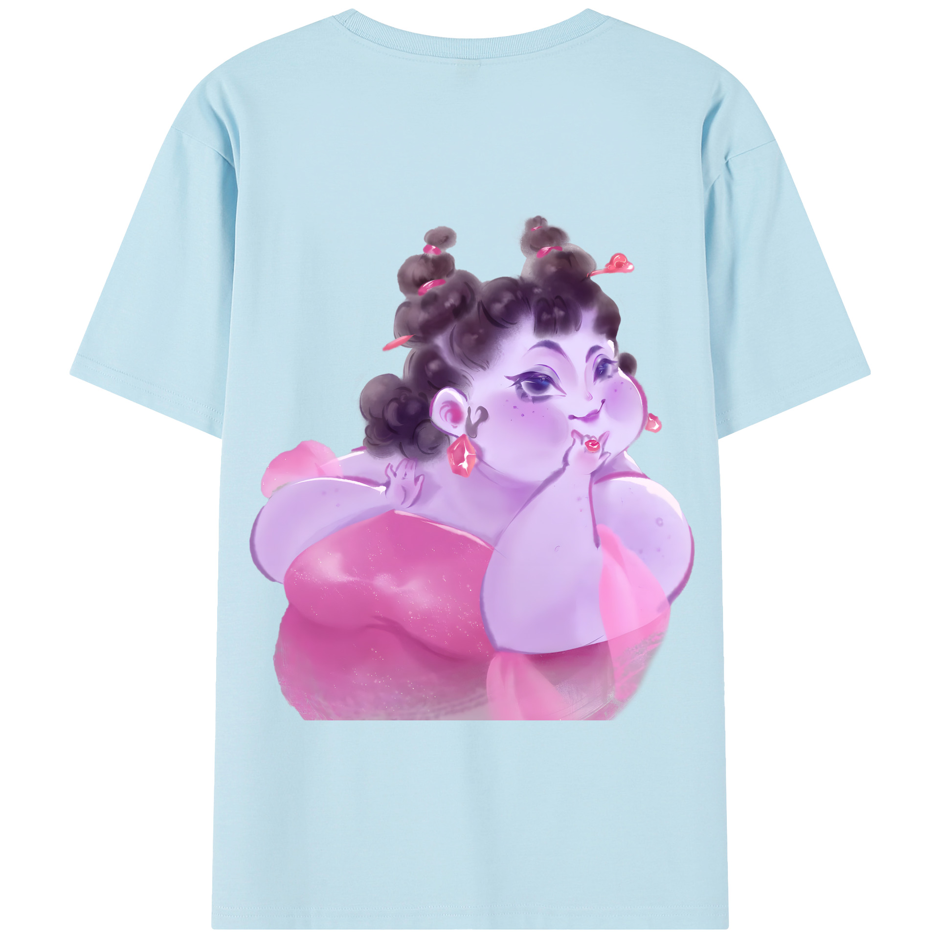 （画像用） Ne Zha 2 ナタ 魔童の大暴れ 綿100％半袖Tシャツ（背面プリント）